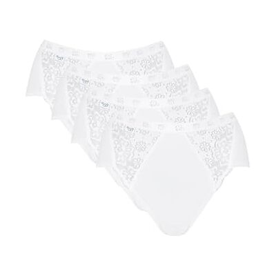 Sloggi Damesslip Chic Midi 4p, wit, 38 FR:38 EU: 36 Sloggi Damesslip Chic Midi 4p, wit, 38 FR:38 EU: 36