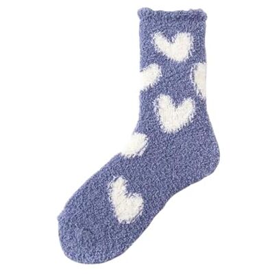 OutFyt 3 paar warme dikke zachte winterbedsokken voor dames, gebreide sokken met hartpatroon, koraalfleece thermische sokken, pluizige winterpantoffels OutFyt 3 paar warme dikke zachte winterbedsokken voor dames, gebreide sokken met hartpatroon, koraalfleece thermische sokken, pluizige winterpantoffels