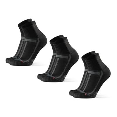 DANISH ENDURANCE Kwart Hardloopsokken voor Lange Afstanden voor Dames & Heren, 3-Pak, Anti-Blaar, Ademend, Zweetafvoerend, Marathon, Technische Sokken, Lichte Compressie, Zwart, Wit, Blauw DANISH ENDURANCE Kwart Hardloopsokken voor Lange Afstanden voor Dames & Heren, 3-Pak, Anti-Blaar, Ademend, Zweetafvoerend, Marathon, Technische Sokken, Lichte Compressie, Zwart, Wit, Blauw