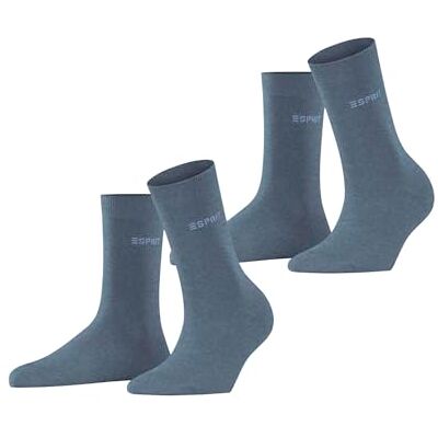 Esprit Damessokken, effen, ademend, katoen, versterkt, duurzaam, zacht, platte teennaad, voor dagelijks gebruik en werk, multipack, 2 paar, Blauw (Light Denim 6660) 39-42 Esprit Damessokken, effen, ademend, katoen, versterkt, duurzaam, zacht, platte teennaad, voor dagelijks gebruik en werk, multipack, 2 paar, Blauw (Light Denim 6660) 39-42