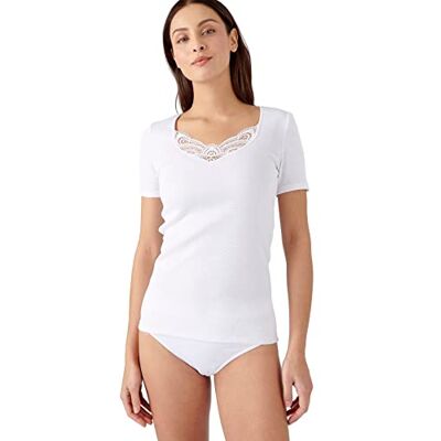Damart T-shirt met korte mouwen Fine Rib Guipure Thermolactyl Damart T-shirt met korte mouwen Fine Rib Guipure Thermolactyl