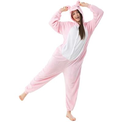 Katara 1744 slaappak voor volwassenen, nachtkleding, pyjama, maat M 155 165 cm, varken Katara 1744 slaappak voor volwassenen, nachtkleding, pyjama, maat M 155 165 cm, varken