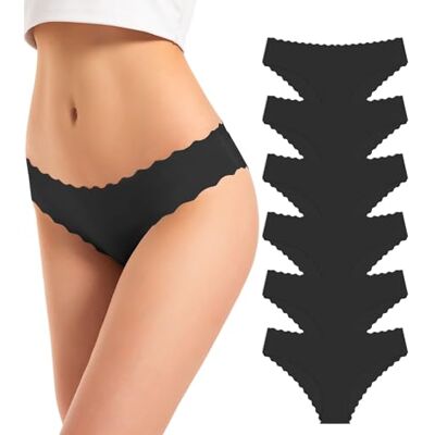 TANSTC Damesstring, onzichtbaar, tanga, ondergoed, sexy, hipster, golflijn, bikini, slipje, lingerie, 6 stuks, zwart, S TANSTC Damesstring, onzichtbaar, tanga, ondergoed, sexy, hipster, golflijn, bikini, slipje, lingerie, 6 stuks, zwart, S
