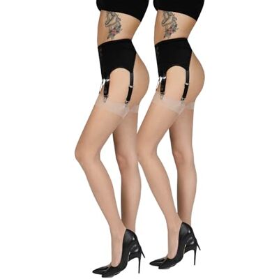 Annes styling Dunne, effen, kousenband, 20 denier, 2 paar nertsen, XL-XXL XL-XXL Annes styling Dunne, effen, kousenband, 20 denier, 2 paar nertsen, XL-XXL XL-XXL