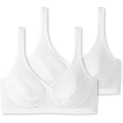 Schiesser 2 stuks bustier met cups, bustier voor dames, Wit, 85 A 85 A Schiesser 2 stuks bustier met cups, bustier voor dames, Wit, 85 A 85 A