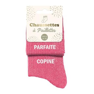 STC Pailletsokken Duo Perfect Vriendin Roze Maat M Dames Volwassenen in Paar Pailletten Sokken, Veelkleurig, M M STC Pailletsokken Duo Perfect Vriendin Roze Maat M Dames Volwassenen in Paar Pailletten Sokken, Veelkleurig, M M