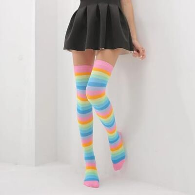 WUFANGBU Vrouwen Sokken Kleurrijke Grappige Vrouwen Sokken Lange Dij Sokken Vrouwen Katoen Sexy Compressie Boven de knie WUFANGBU Vrouwen Sokken Kleurrijke Grappige Vrouwen Sokken Lange Dij Sokken Vrouwen Katoen Sexy Compressie Boven de knie