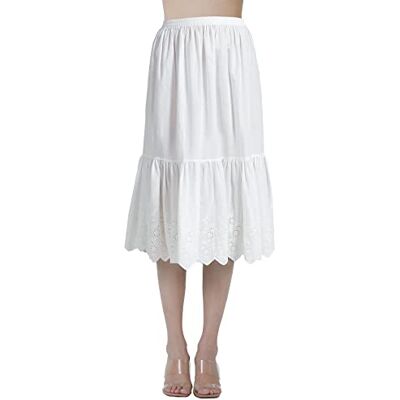BEAUTELICATE Dames petticoat van puur katoen met kant onderrok onderrok onderkant rok licht koel antistatisch A-lijn meisje zomer (Engels kant ivoor 70 cm, M, 78 inch) M BEAUTELICATE Dames petticoat van puur katoen met kant onderrok onderrok onderkant rok licht koel antistatisch A-lijn meisje zomer (Engels kant ivoor 70 cm, M, 78 inch) M