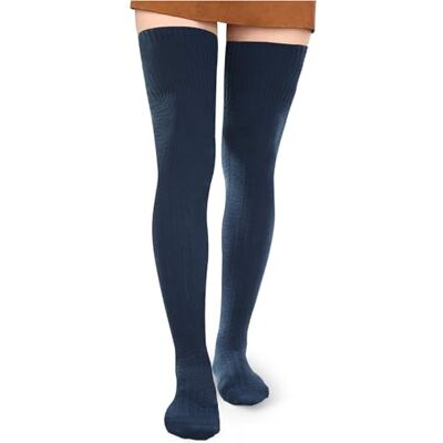 Wood Vrouwen Hoge Hoge Sokken Extra Lange Katoenen Gebreide Warme Dikke Grote Laarzen Lage Boven Beenwarmers Marine Eén maat Wood Vrouwen Hoge Hoge Sokken Extra Lange Katoenen Gebreide Warme Dikke Grote Laarzen Lage Boven Beenwarmers Marine Eén maat