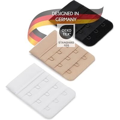 Herzmutter BH-verlenging verpakking van 3 of 6 bh-extenders beha-verlenging universeel praktisch 2 of 3 haken 9000 Eén maat Herzmutter BH-verlenging verpakking van 3 of 6 bh-extenders beha-verlenging universeel praktisch 2 of 3 haken 9000 Eén maat