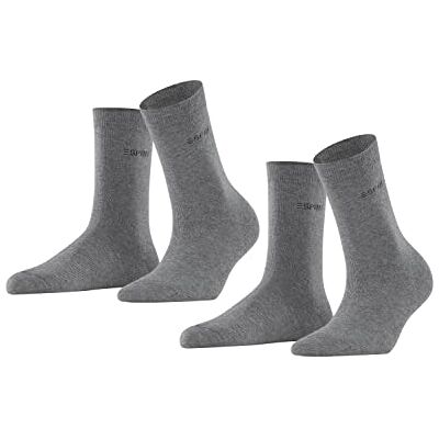 Esprit Damessokken, effen, ademend, katoen, versterkt, duurzaam, zacht, platte teennaad, voor dagelijks gebruik en werk, multipack, 2 paar, Grijs (Light Grey Melange 3390) 35-38 Esprit Damessokken, effen, ademend, katoen, versterkt, duurzaam, zacht, platte teennaad, voor dagelijks gebruik en werk, multipack, 2 paar, Grijs (Light Grey Melange 3390) 35-38