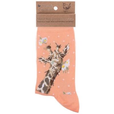 Wrendale Designs Sokken (Perzik Giraffe Bloemen) Wrendale Designs Sokken (Perzik Giraffe Bloemen)