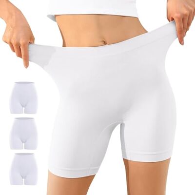 YouShow Fietsshorts voor dames, 1/3 stuks, hoge taille, korte pijpen, onderbroek voor onder jurk, rok, anti-schuren, korte legging, 3 x wit, XL XL YouShow Fietsshorts voor dames, 1/3 stuks, hoge taille, korte pijpen, onderbroek voor onder jurk, rok, anti-schuren, korte legging, 3 x wit, XL XL