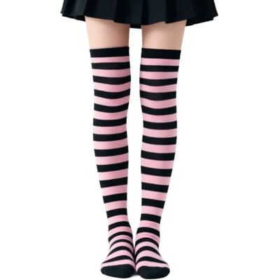 DRESHOW Damessokken, katoen, extra lang, hoge dijen, kniekousen, voor sport, cosplay Eén maat DRESHOW Damessokken, katoen, extra lang, hoge dijen, kniekousen, voor sport, cosplay Eén maat