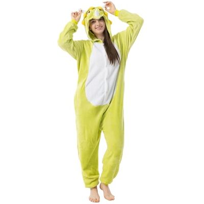 Katara 1744 slaappak voor volwassenen, nachtkleding, pyjama, maat L, 165 175 cm, dinosaurus, groen Katara 1744 slaappak voor volwassenen, nachtkleding, pyjama, maat L, 165 175 cm, dinosaurus, groen