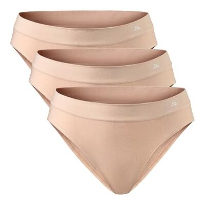 DANISH ENDURANCE Set van 3 damesonderbroeken van bamboe stretchstof, ultrazachte en comfortabele slips, Naakt Beige XL-XXL DANISH ENDURANCE Set van 3 damesonderbroeken van bamboe stretchstof, ultrazachte en comfortabele slips, Naakt Beige XL-XXL
