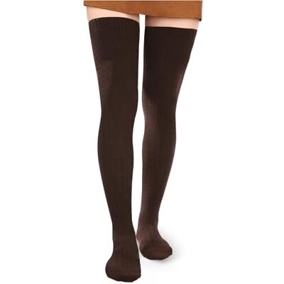 Wood Vrouwen Hoge Hoge Sokken Extra Lange Katoenen Gebreide Warme Dikke Grote Laarzen Lage Boven Beenwarmers Bruin Eén maat Wood Vrouwen Hoge Hoge Sokken Extra Lange Katoenen Gebreide Warme Dikke Grote Laarzen Lage Boven Beenwarmers Bruin Eén maat