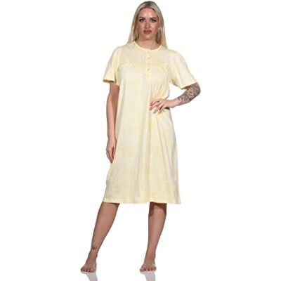 Normann Copenhagen Dames nachthemd met korte mouwen in klassiek design met knoopsluiting aan de hals 52-54 Normann Copenhagen Dames nachthemd met korte mouwen in klassiek design met knoopsluiting aan de hals 52-54