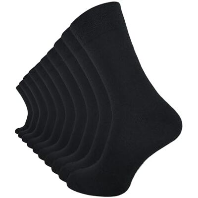 PRiME 10 paar comfortabele sokken zonder elastiek en naden, 80% katoen, comfortabele gezondheidssokken met comfortabele rand, voor dames en heren, zwart., 43-46 43-46 PRiME 10 paar comfortabele sokken zonder elastiek en naden, 80% katoen, comfortabele gezondheidssokken met comfortabele rand, voor dames en heren, zwart., 43-46 43-46