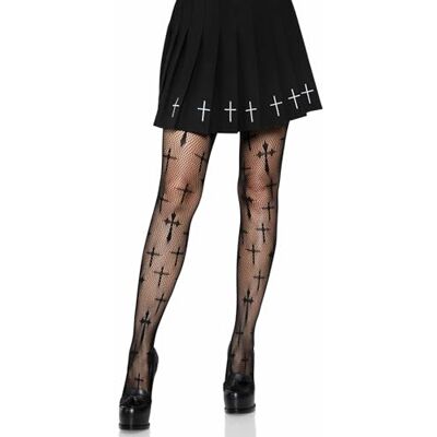 Leg Avenue 9753 Crossover netpanty, eenheidsmaat, zwart Leg Avenue 9753 Crossover netpanty, eenheidsmaat, zwart