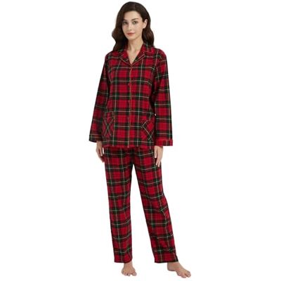 kolipajam 100% katoenen geverfde flanellen pyjamaset, comfortabele pyjama met lange mouwen voor de winter L kolipajam 100% katoenen geverfde flanellen pyjamaset, comfortabele pyjama met lange mouwen voor de winter L