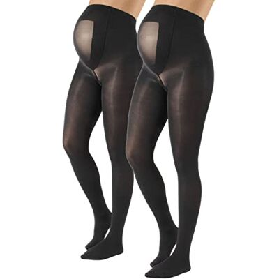 CALZITALY Set van 2 paar ondoorzichtige zwangerschapspanty's Comfortabele, gestructureerde en elastische zwangerschapssokken Overgangspanty voor aanstaande moeder 40 DEN Zwart, Blauw S M L L CALZITALY Set van 2 paar ondoorzichtige zwangerschapspanty's Comfortabele, gestructureerde en elastische zwangerschapssokken Overgangspanty voor aanstaande moeder 40 DEN Zwart, Blauw S M L L