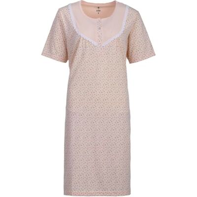 Zeitlos Dames nachthemd korte mouwen duizend bloem knopen M-6XL knoopsluiting nachthemd, Abrikoos 3XL Zeitlos Dames nachthemd korte mouwen duizend bloem knopen M-6XL knoopsluiting nachthemd, Abrikoos 3XL
