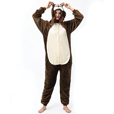 Katara -1744 Pyjama, dierenpak, uniseks, volwassenen, nachtkleding, 1744-A-101, eekhoorntje, maat 145 155 cm Katara -1744 Pyjama, dierenpak, uniseks, volwassenen, nachtkleding, 1744-A-101, eekhoorntje, maat 145 155 cm
