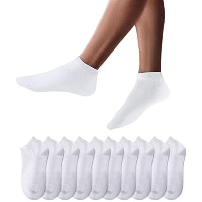 YouShow Sneakersokken voor heren en dames, 10 paar sokken, korte sokken, katoen, uniseks, Oeko-Tex Standard 100, Wit 39-42 EU YouShow Sneakersokken voor heren en dames, 10 paar sokken, korte sokken, katoen, uniseks, Oeko-Tex Standard 100, Wit 39-42 EU