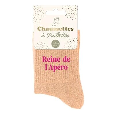STC Pailletten sokken koningin van l apero M STC Pailletten sokken koningin van l apero M