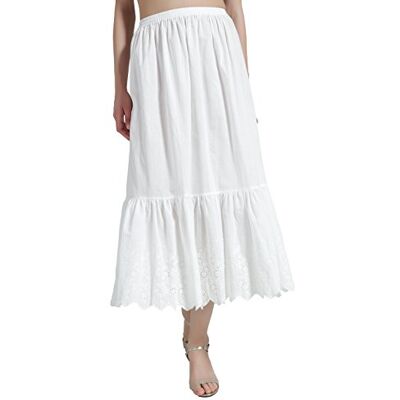 BEAUTELICATE Dames petticoat van puur katoen met kant onderrok onderrok onderkant rok licht koel antistatisch A-lijn meisje zomer (Engels kant ivoor 70 cm, S, 81 cm) S BEAUTELICATE Dames petticoat van puur katoen met kant onderrok onderrok onderkant rok licht koel antistatisch A-lijn meisje zomer (Engels kant ivoor 70 cm, S, 81 cm) S