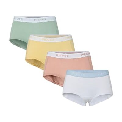 PIECES Pclogo Lady 4 Pack Solid Noos Bc dames Boxershorts, Jade Ghaz Misr Bwhi 4 Pack W Jade Ghaz Misr Bwhi, M M PIECES Pclogo Lady 4 Pack Solid Noos Bc dames Boxershorts, Jade Ghaz Misr Bwhi 4 Pack W Jade Ghaz Misr Bwhi, M M