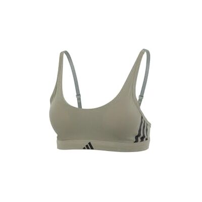 Adidas Scoop Bralette Sport Active Essentials katoen, 3 strepen, damesbeha, Silver Pebble_4a0688, L L Adidas Scoop Bralette Sport Active Essentials katoen, 3 strepen, damesbeha, Silver Pebble_4a0688, L L