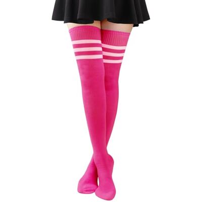 DRESHOW Damessokken, katoen, extra lang, hoge dijen, kniekousen, voor sport, cosplay, 1 paar extra lang, 48-05, Eén maat Eén maat DRESHOW Damessokken, katoen, extra lang, hoge dijen, kniekousen, voor sport, cosplay, 1 paar extra lang, 48-05, Eén maat Eén maat