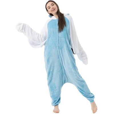 Katara 1744 slaappak voor volwassenen, nachtkleding, pyjama, maat XL, 175 185 cm, papegaai, blauw/wit Katara 1744 slaappak voor volwassenen, nachtkleding, pyjama, maat XL, 175 185 cm, papegaai, blauw/wit