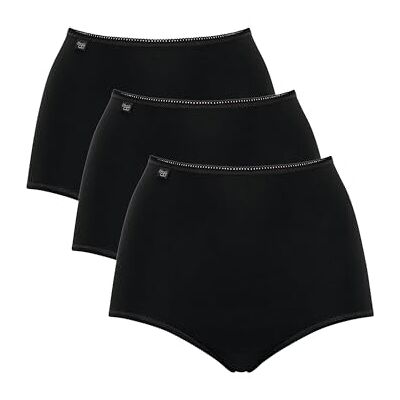 Sloggi 24/7 Cotton MX3P dames slip, Schwarz 48 Sloggi 24/7 Cotton MX3P dames slip, Schwarz 48