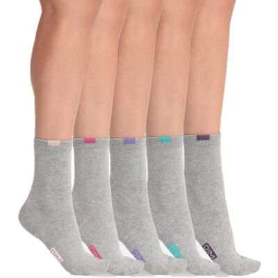 DIM. Eco Sokken, katoen, versterkt, voor dames, 5 stuks, middelgrijs, één maat, Medium Grijs Eén maat DIM. Eco Sokken, katoen, versterkt, voor dames, 5 stuks, middelgrijs, één maat, Medium Grijs Eén maat