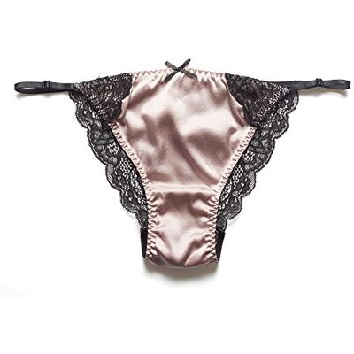 SilRiver Sexy zijden satijnen ondergoed voor dames, bikinislip, tanga, hipster, Deauville Mauve S-M SilRiver Sexy zijden satijnen ondergoed voor dames, bikinislip, tanga, hipster, Deauville Mauve S-M