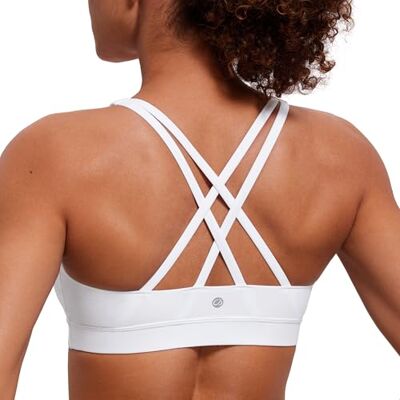 CRZ YOGA Sportbeha voor dames, yoga, fitness, afneembaar, zonder beugel, Wit., XL XL CRZ YOGA Sportbeha voor dames, yoga, fitness, afneembaar, zonder beugel, Wit., XL XL