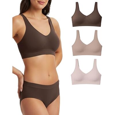 Risalti BH zonder beugel, brede schouders, 3 stuks, damesbeha zonder beugel van microvezel, elastisch en comfortabel, naadloze beha, top lingerie, gemaakt in Italië, Cioccolat natuurlijk poeder, S-M S-M Risalti BH zonder beugel, brede schouders, 3 stuks, damesbeha zonder beugel van microvezel, elastisch en comfortabel, naadloze beha, top lingerie, gemaakt in Italië, Cioccolat natuurlijk poeder, S-M S-M