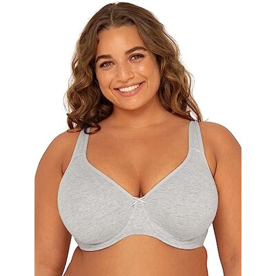 Fruit of the Loom Plus Size Beyond Soft Cotton Unlined Underwire Bra Vormende beha voor dames (1 stuk), Grau 44DDD Fruit of the Loom Plus Size Beyond Soft Cotton Unlined Underwire Bra Vormende beha voor dames (1 stuk), Grau 44DDD