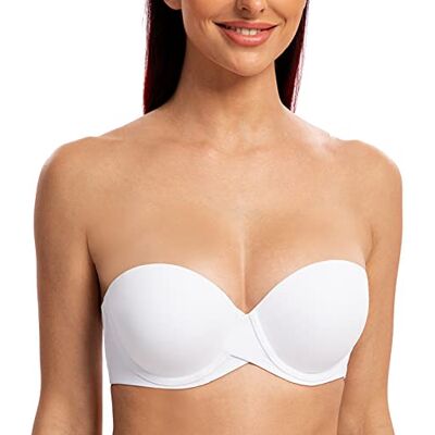 MELENECA Dames push-up met beugels, gevormd, strapless beha 100B MELENECA Dames push-up met beugels, gevormd, strapless beha 100B