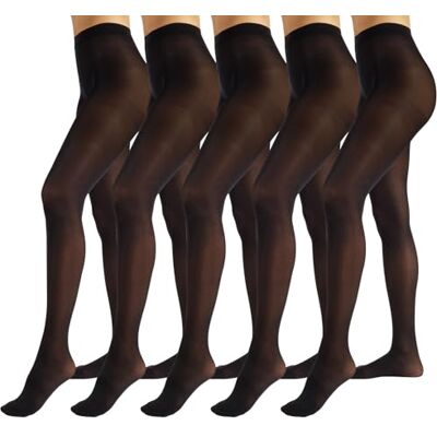 PIKY 5 paar ondoorzichtige panty's voor dames, 50 denier, dikke panty, zwart, gemaakt in Italië S PIKY 5 paar ondoorzichtige panty's voor dames, 50 denier, dikke panty, zwart, gemaakt in Italië S