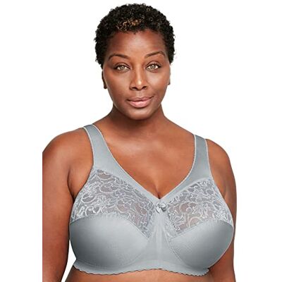 Glamorise Glamiorise MagicLift BH met voorsluiting voor dames, Zilvergrijs, 105B 105B Glamorise Glamiorise MagicLift BH met voorsluiting voor dames, Zilvergrijs, 105B 105B