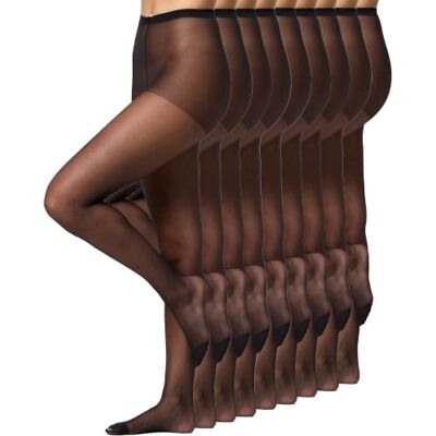 Nur Die 9 stuks 20 denier ondoorzichtige panty met versterkte teen en kousen voor dames, zwart. S Nur Die 9 stuks 20 denier ondoorzichtige panty met versterkte teen en kousen voor dames, zwart. S