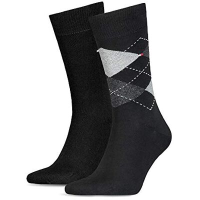Tommy Hilfiger Heren Th Check Sokken voor Heren (Set van 2) 39-42 Tommy Hilfiger Heren Th Check Sokken voor Heren (Set van 2) 39-42
