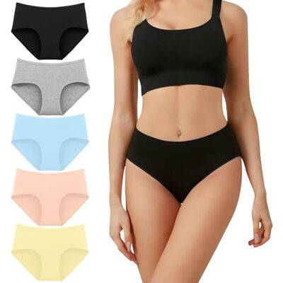 Libella Set van 5 katoenen damesslips Ademend Zacht Middelgrote taille XL Libella Set van 5 katoenen damesslips Ademend Zacht Middelgrote taille XL