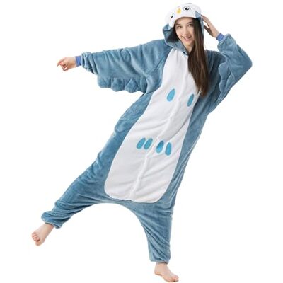 Katara 1744 slaappak voor volwassenen, nachtkleding, pyjama, Kigurumi, kostuum, maat XL, 175 185 cm, uil Katara 1744 slaappak voor volwassenen, nachtkleding, pyjama, Kigurumi, kostuum, maat XL, 175 185 cm, uil