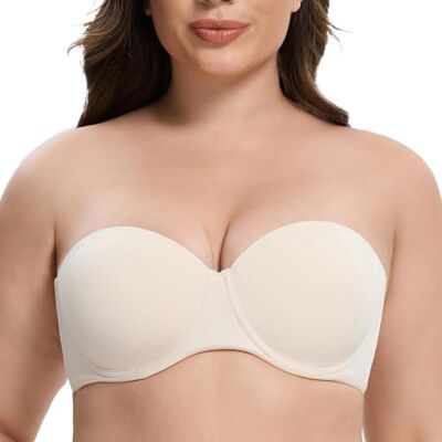 MELENECA Dames Comfort Beugel Ongewatteerde Grote Borsten Strapless bh 110B MELENECA Dames Comfort Beugel Ongewatteerde Grote Borsten Strapless bh 110B