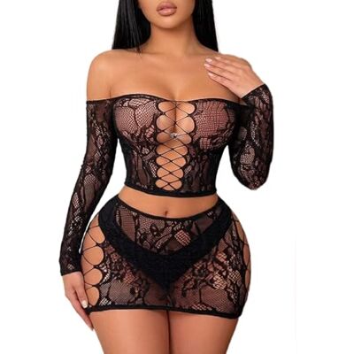 Buitifo Sensuele lingerie voor dames, mesh, graven, mini-jurk, sexy, babydoll, perzik, korset, ondergoed, één maat one size Buitifo Sensuele lingerie voor dames, mesh, graven, mini-jurk, sexy, babydoll, perzik, korset, ondergoed, één maat one size